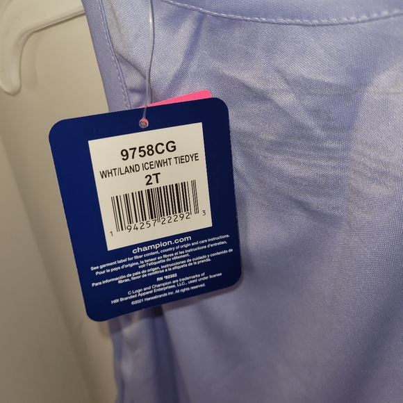 Champion 3pc Activewear Set Girls Toddler Size 2T (White- Purple-Pink) NWT - Picture 6 of 15